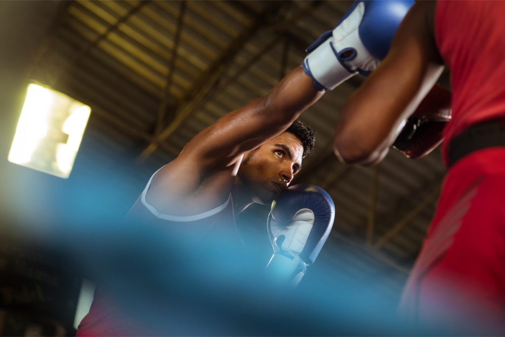 Men playing boxing