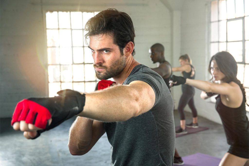 Man in the boxing gym